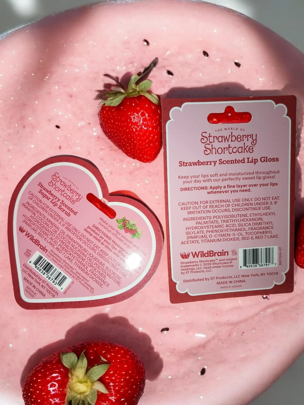 Strawberry Shortcake Scented Lip Gloss & Lip Scrub 2 Piece Bundle